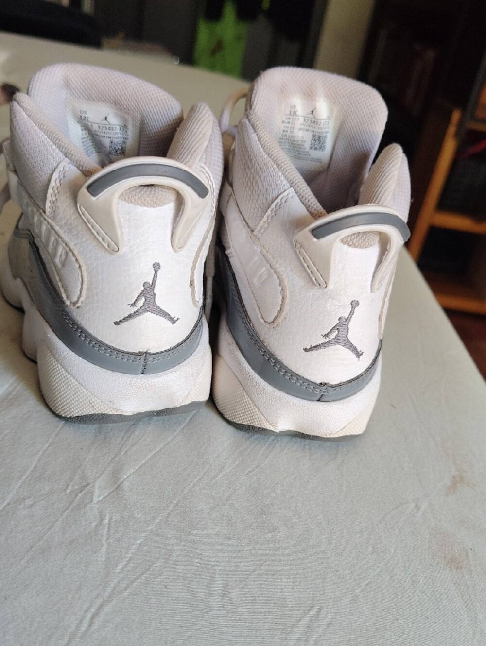 Jordan Kids Gray & White Low-Top Basketball Sneakers - Picture 4 of 10